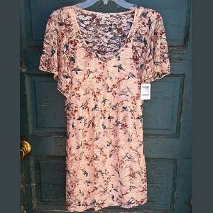 5for20$🛍[Charlotte Russe] Lace Overlay Bird Dress